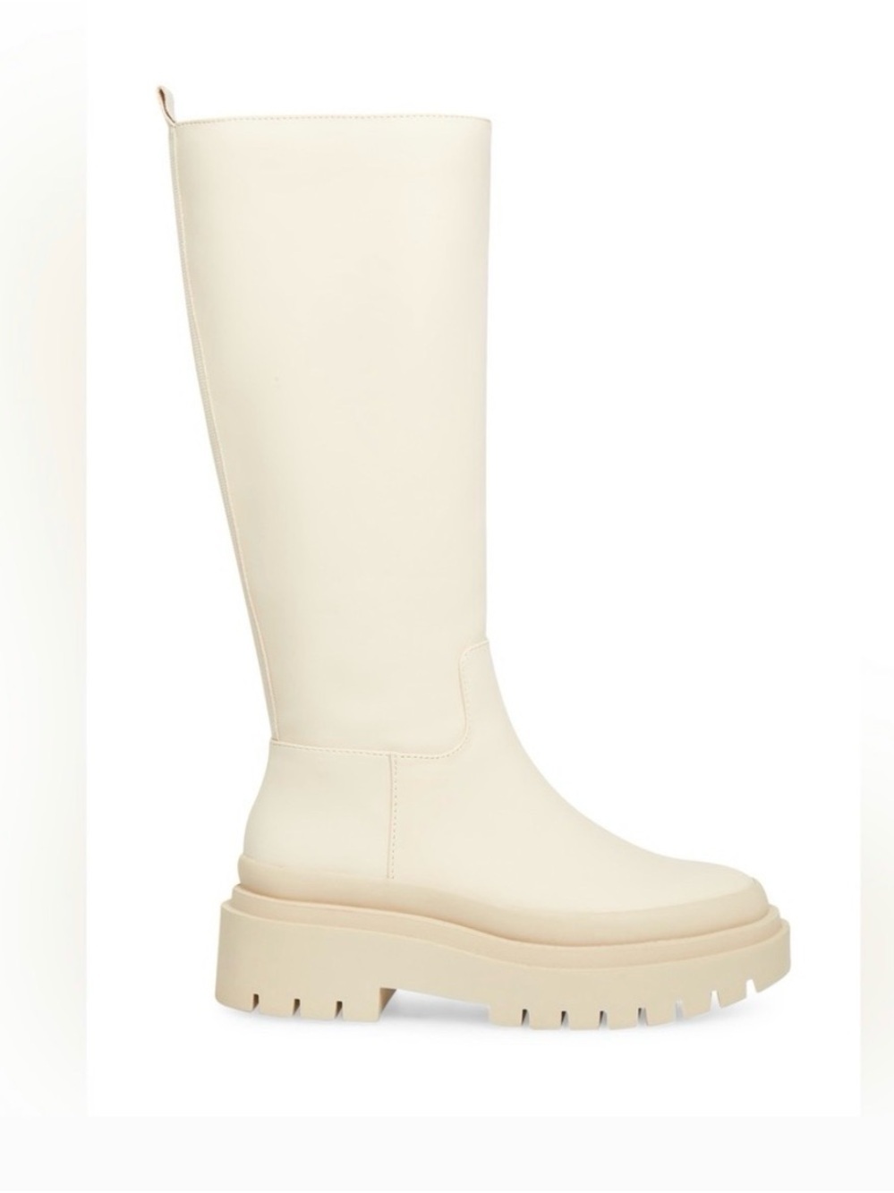 Steve Madden Women’s Tall Cream Combat/Chunky Boots - Sleek Knee-High Design